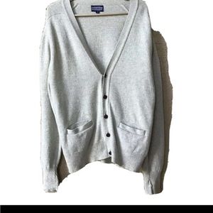 Vintage 90s Y2K Lands End 100% Lambswool Cardigan Sweater M/L